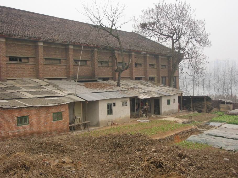 Older brick building and trees in Zhuzhou, Hunan